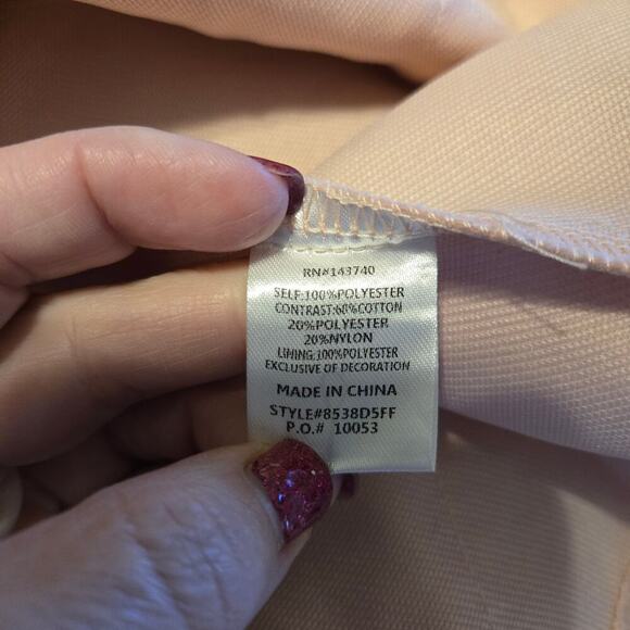 English Factory Dress Pink/Apricot Lace Elegant  Midi Dress Coquette Feminine - Picture 9 of 11